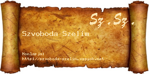 Szvoboda Szelim névjegykártya
